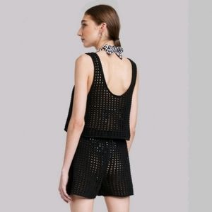 Wild Fable Knit Crochet crop tank and shorts